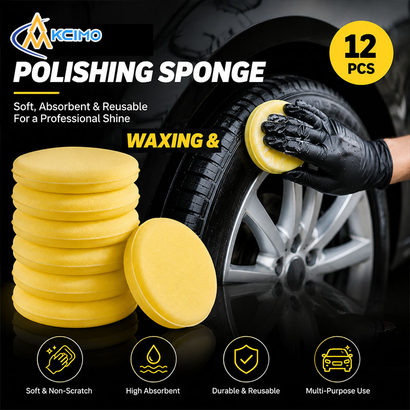Wax Applicator Pad - 12 قطعة من إسفنجات تلميع السيارات،