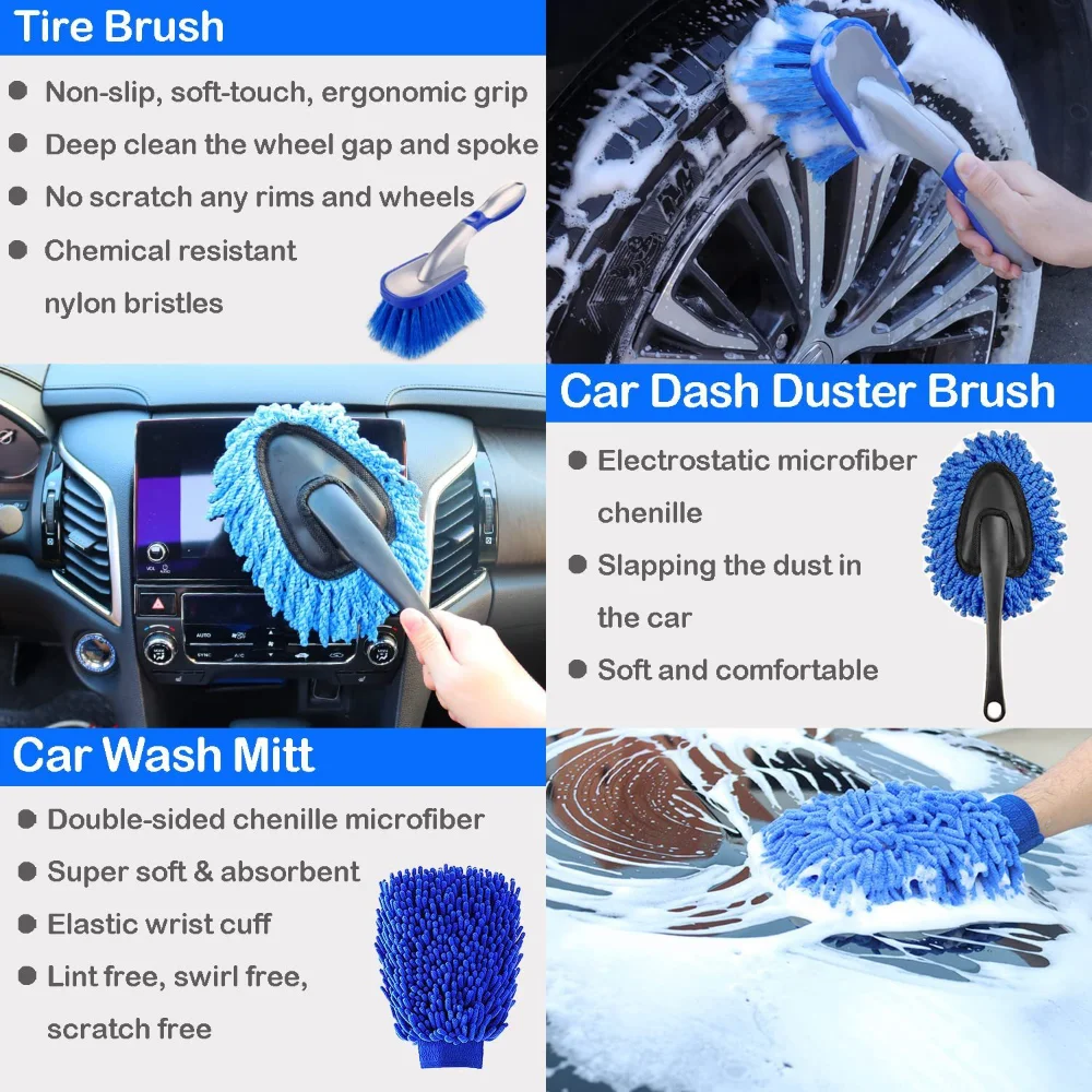 مجموعة فرشاة غسيل السيارات فرش - مراجعة Dirt Brush Interior وسعره